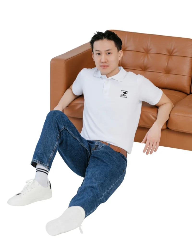 Men's Polo Premium T-Shirt - Classic White - Image 2