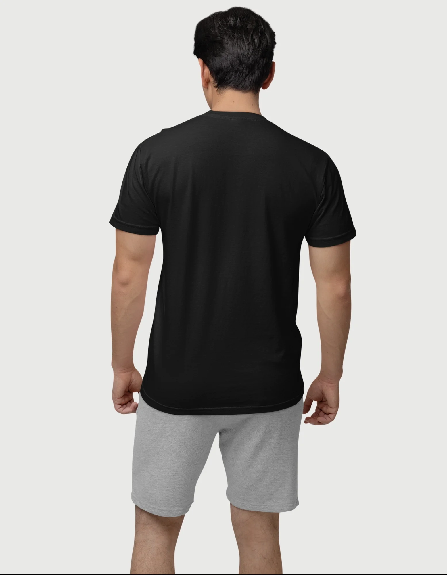 Men wearing X VIBES black sportswear t-shirt full view athleisure look