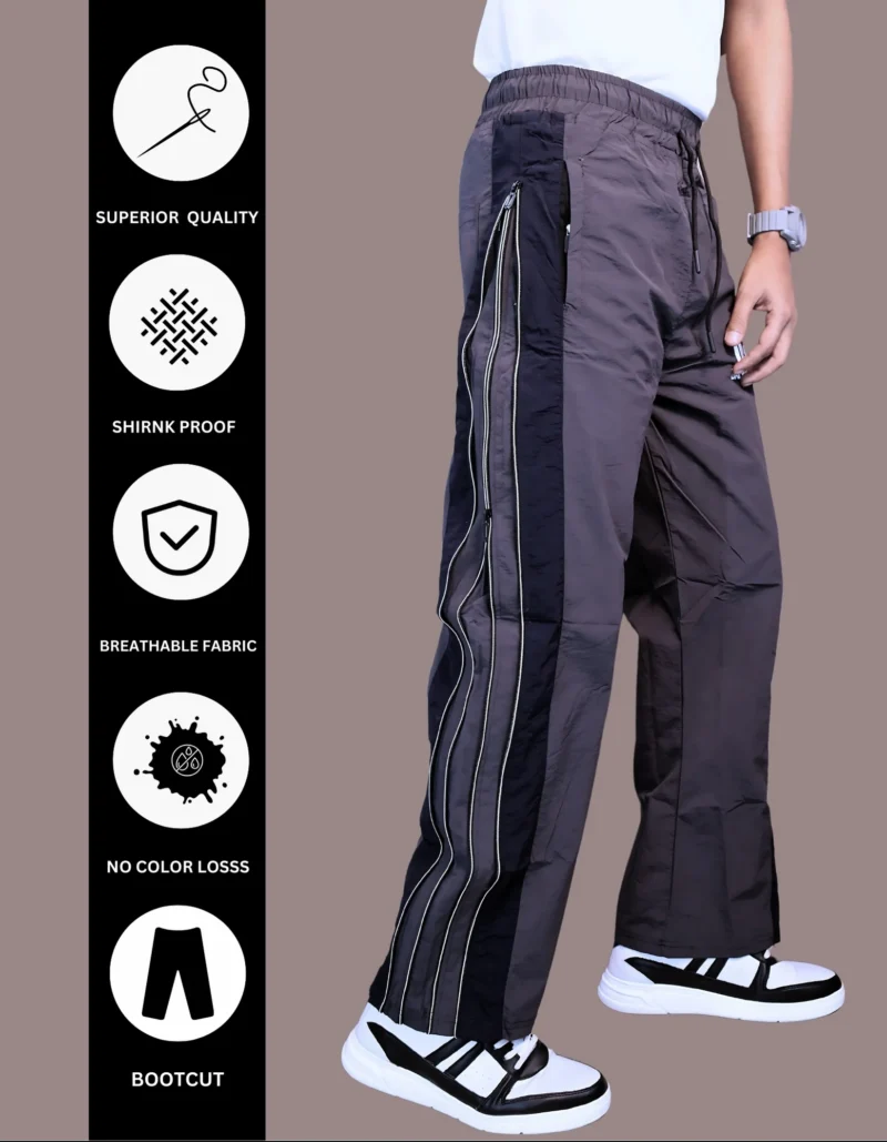 Men’s Premium Bootcut Track Pants – Double Side Zipper