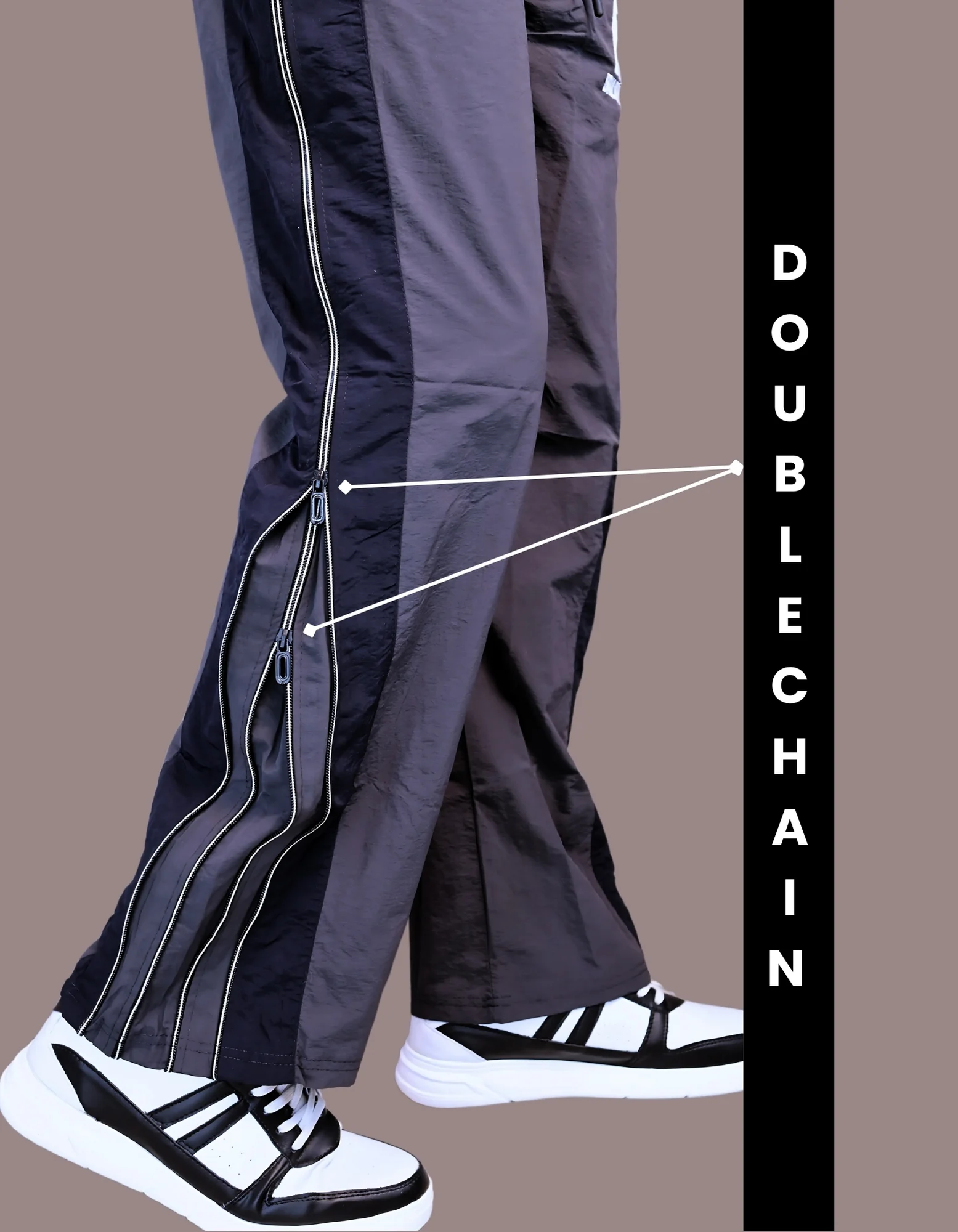 Men’s Premium Bootcut Track Pants – Double Side Zipper - Image 3