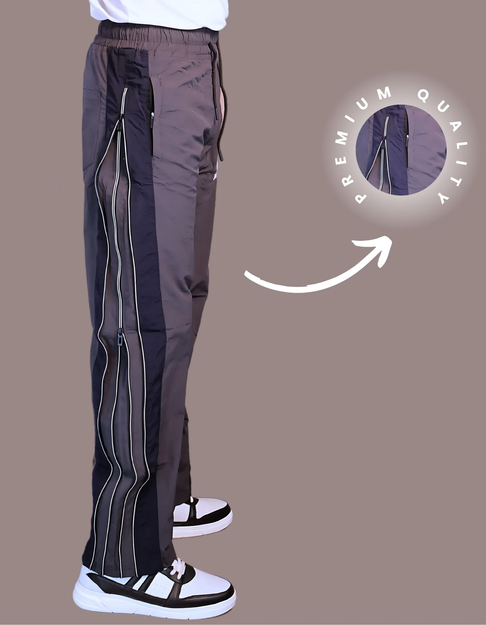 Men’s Premium Bootcut Track Pants – Double Side Zipper - Image 5