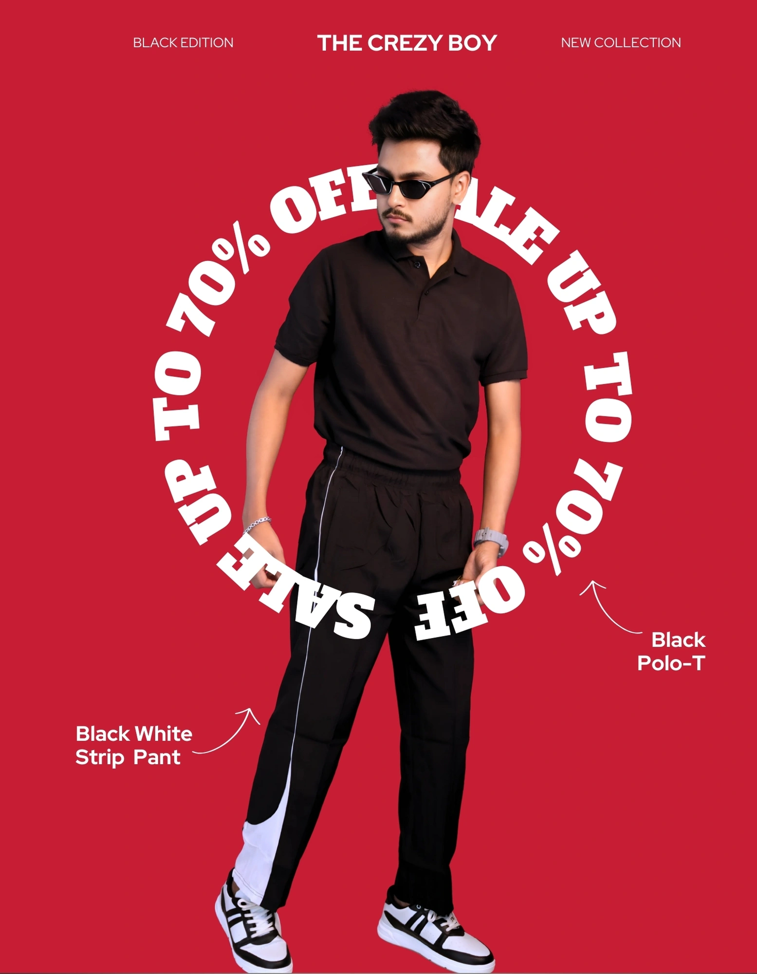 Men's Classic Solid Black Polo T-Shirt | Premium Casual Short Sleeve Collared Top - Image 5