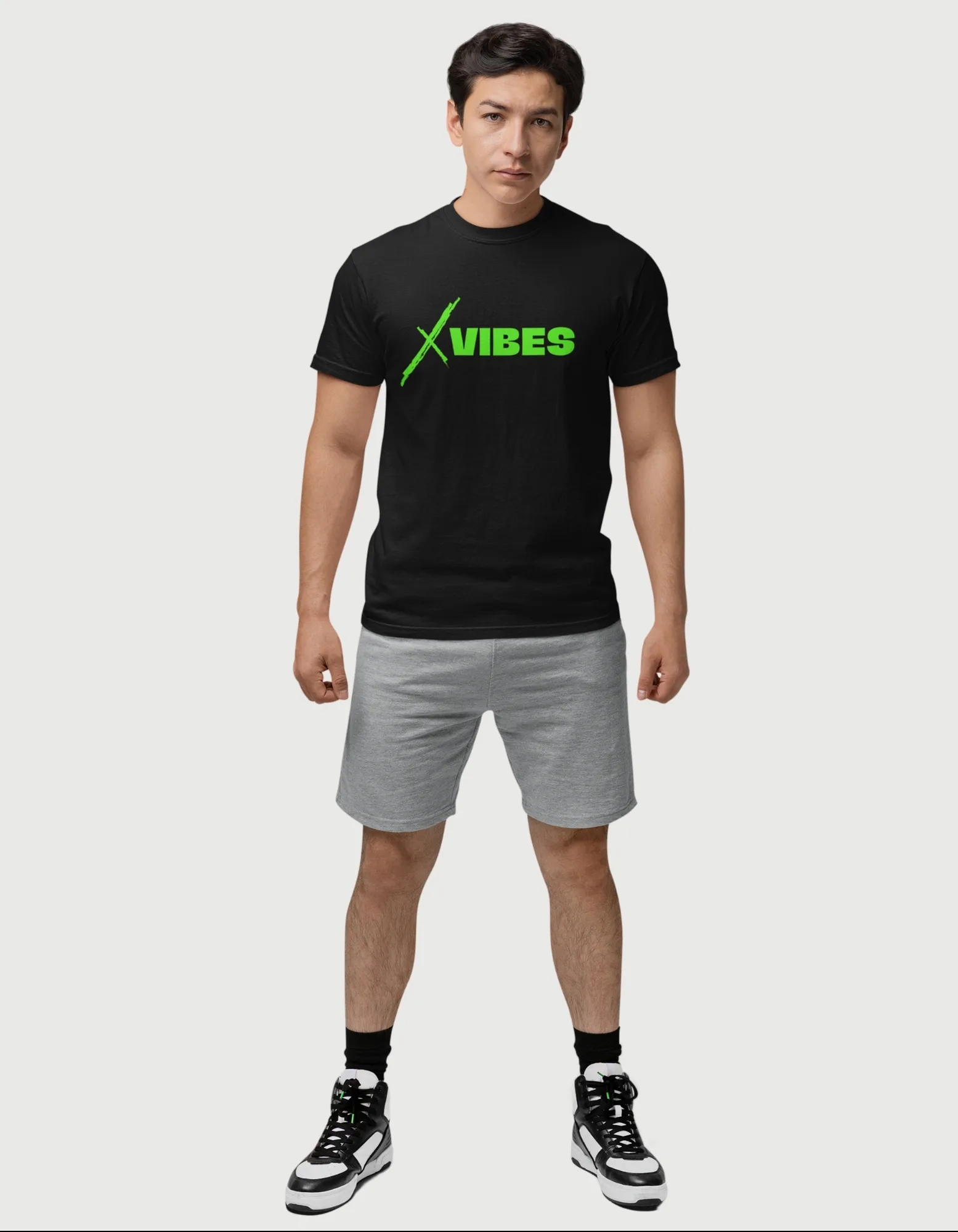 Men’s black sportswear t-shirt side view crew neck activewear tee